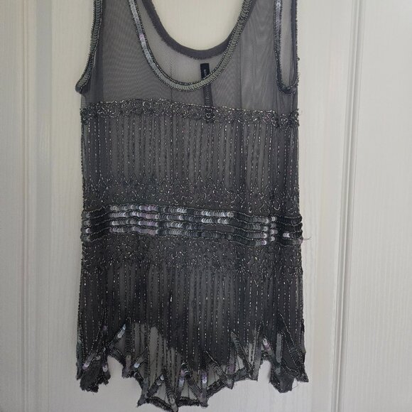 NWOT $148 w118 by walter baker beaded and sequin tank top size small - Picture 1 of 4